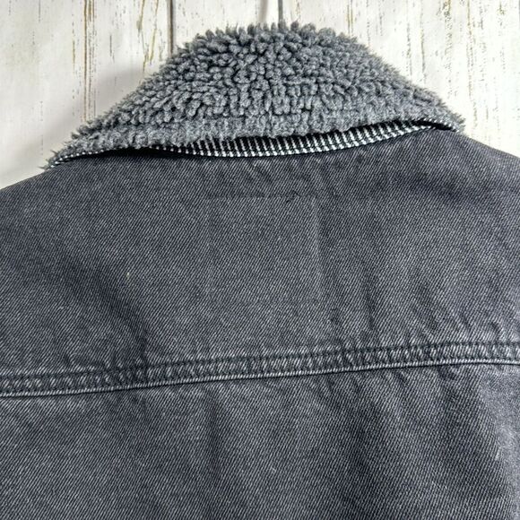BLANKNYC Black Sherpa Lined Denim Jacket Streetwear Grunge Fall Layering - Picture 10 of 16